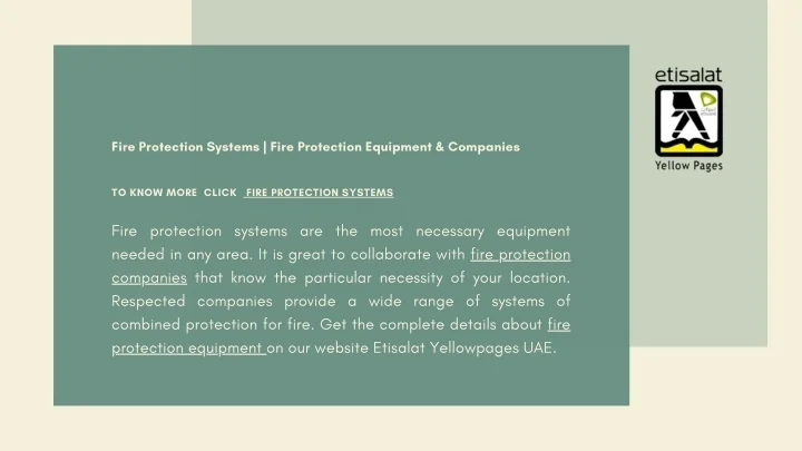 PPT - Fire Protection Systems | Fire Protection Equipment & Companies ...