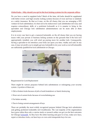 global locks why should you opt for the best