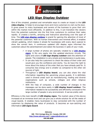 led sign display outdoor