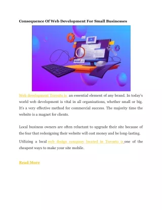 consequence of web development for small