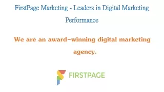 We are an award-winning digital marketing agency.