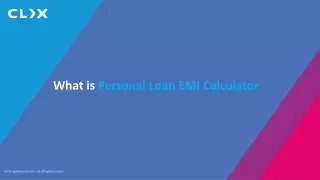 What is personal loan EMI Calculator