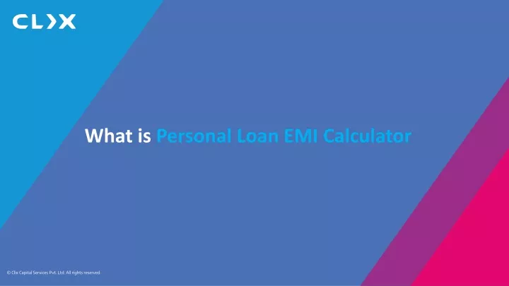 what is personal loan emi calculator