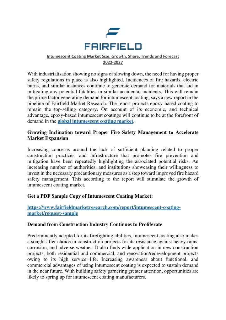 intumescent coating market size growth share