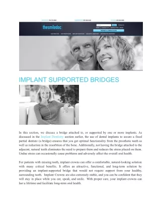 Implant Supported Bridges , Implant Specialist in Montreal, Sherbrooke & Ottawa