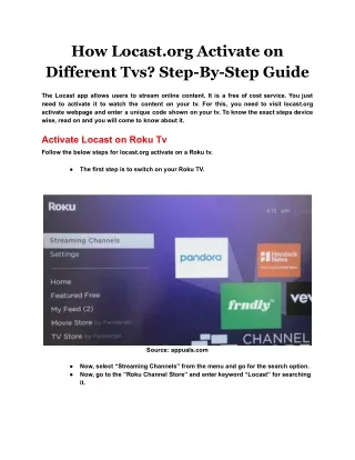 how locast org activate on different tvs step