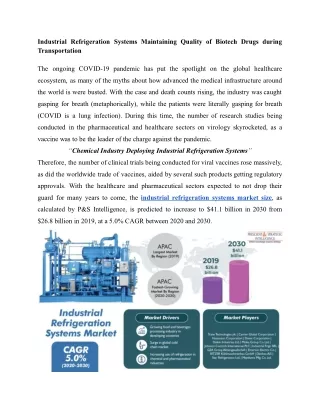 Industrial Refrigeration Systems Market Size, Share, Growth, Trends By 2030