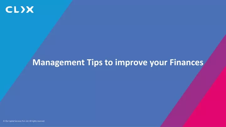 management tips to improve your finances