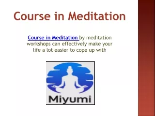 c ourse in meditation
