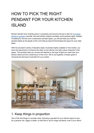 how to pick the right pendant for your kitchen