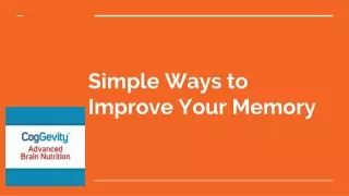 Simple Ways to Improve Your Memory