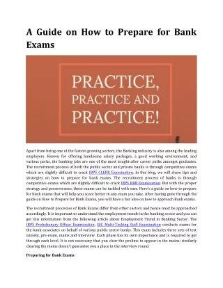 a guide on how to prepare for bank exams