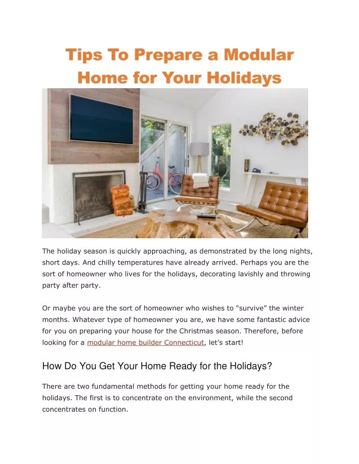 tips to prepare a modular home for your holidays