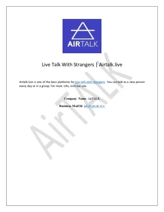 live talk with strangers airtalk live