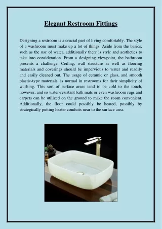 elegant restroom fittings