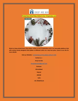 Printed Bone China Plates Online In Usa