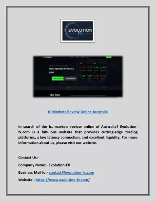 Ic Markets Review Online Australia | Evolution-fx.com