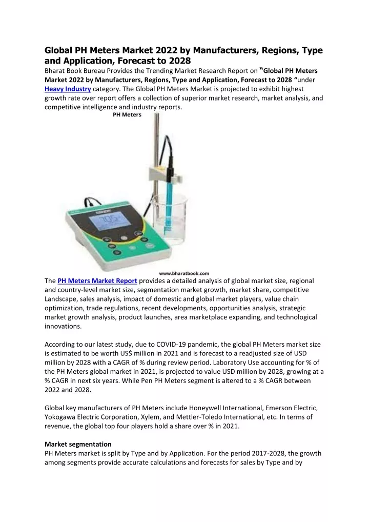 global ph meters market 2022 by manufacturers