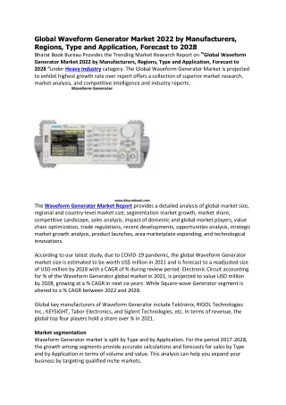 global waveform generator market 2022