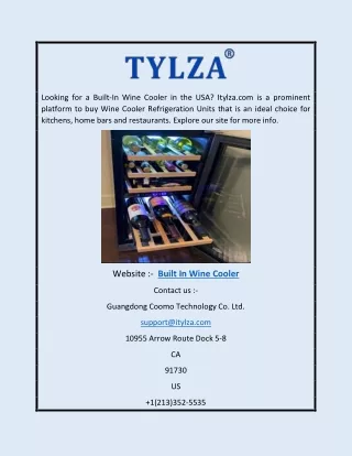 Built in Wine Cooler | Itylza.com