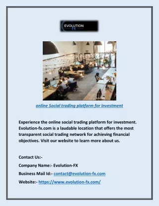 Online Social Trading Platform For Investment | Evolution-fx.com