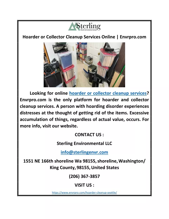 hoarder or collector cleanup services online