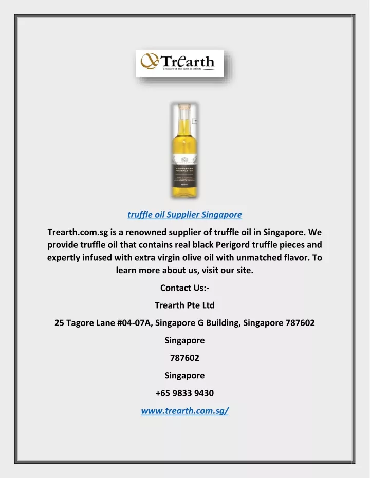 truffle oil supplier singapore