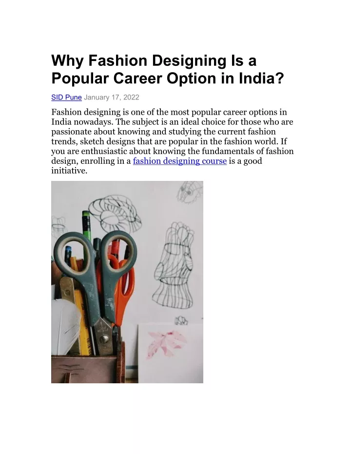 why fashion designing is a popular career option