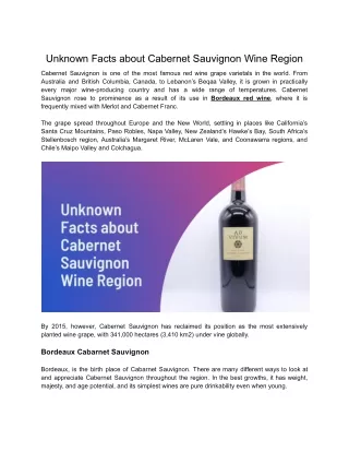 unknown facts about cabernet sauvignon wine region