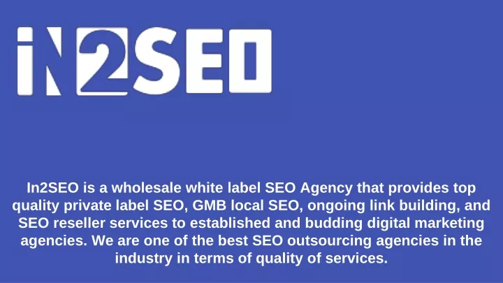 in2seo is a wholesale white label seo agency that