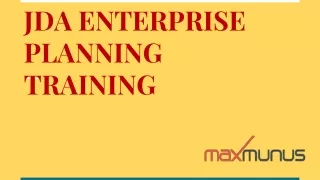 JDA Enterprise Planning training & complete certification guidance on this