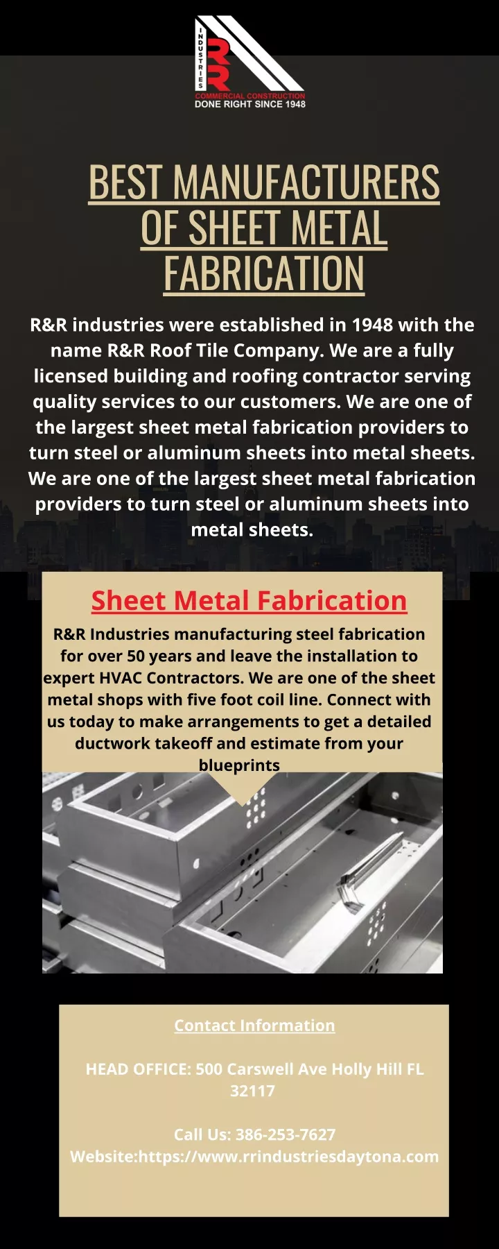 best manufacturers of sheet metal fabrication