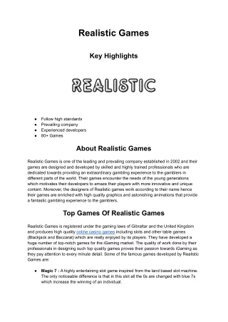 realistic games