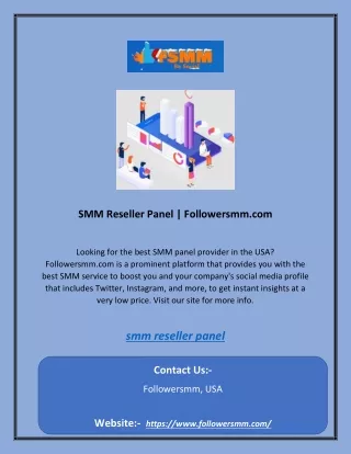 SMM Reseller Panel | Followersmm.com