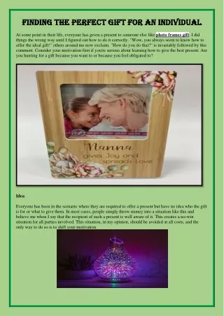 Finding the Perfect Gift for an Individual