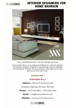Interior Designers For Home Bahrain