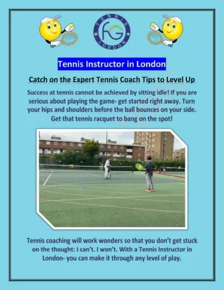 Find The Right Tennis Instructor Or Coach In London