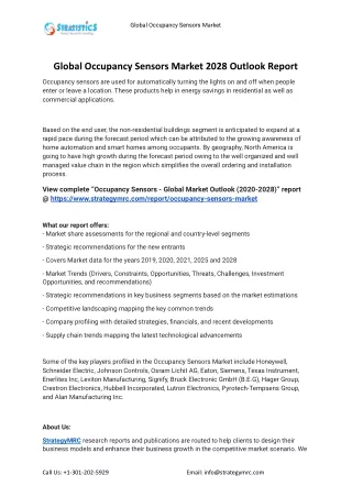 global occupancy sensors market