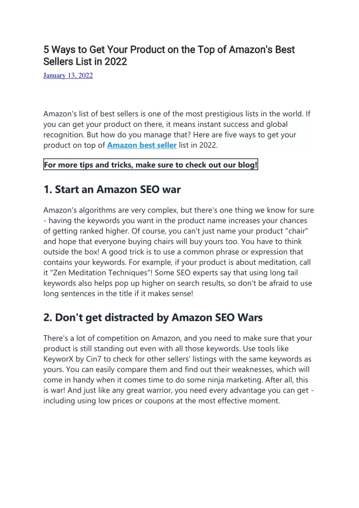 5 ways to get your product on the top of amazon