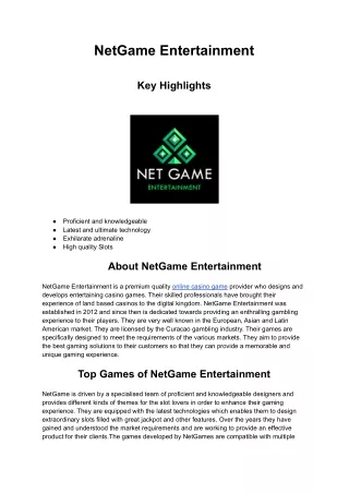 netgame entertainment