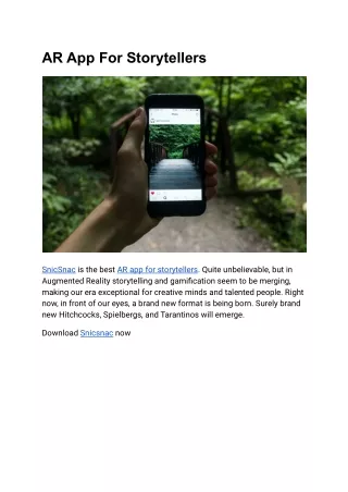 AR App For Storytellers