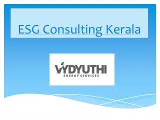 ESG Consulting Kerala | Vydyuthi Energy Services