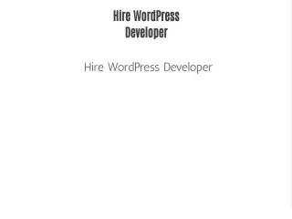 Hire WordPress Developer