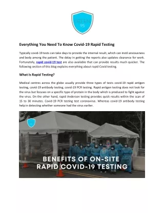 Everything You Need To Know Covid-19 Rapid Testing