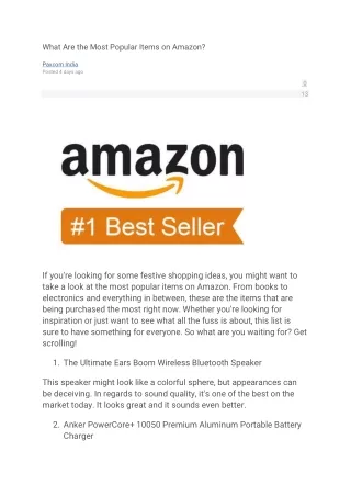 what are the most popular items on amazon