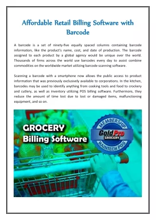 Affordable Retail Billing Software with Barcode
