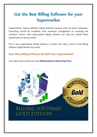 Get the Best Billing Software for your Supermarkett