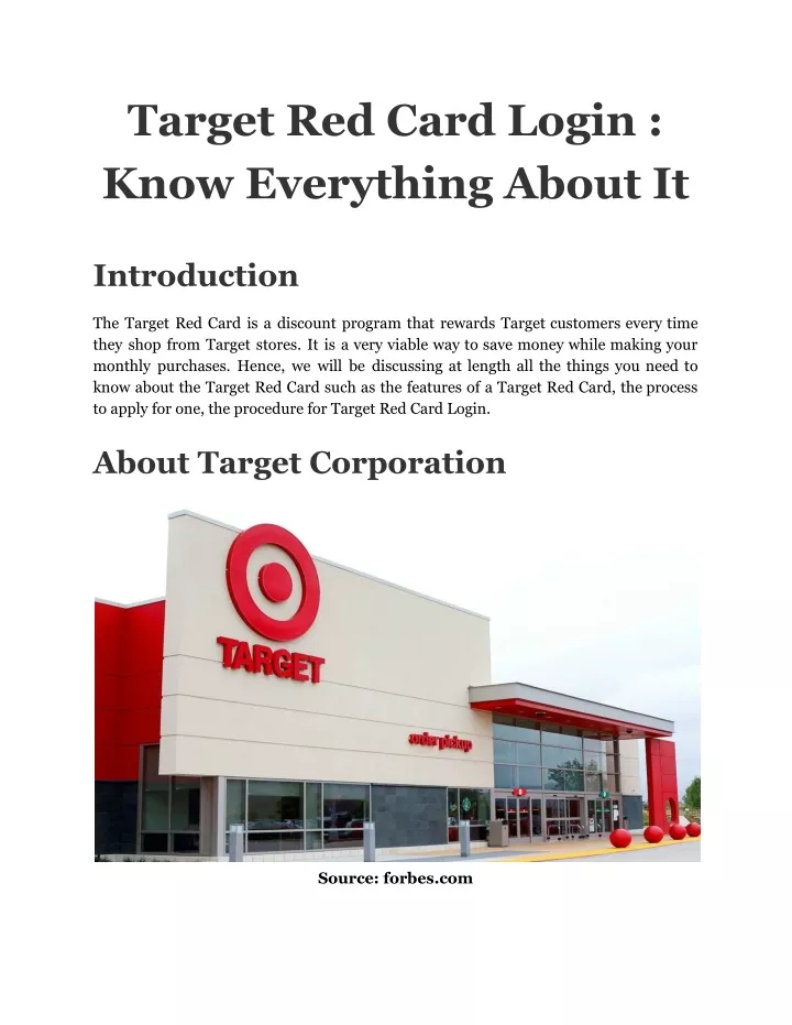 target red card login know everything about it