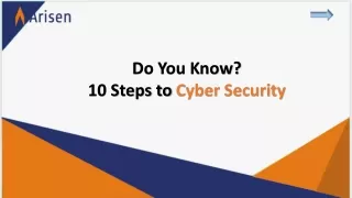 Do You Know? 10 Steps to Cyber Security