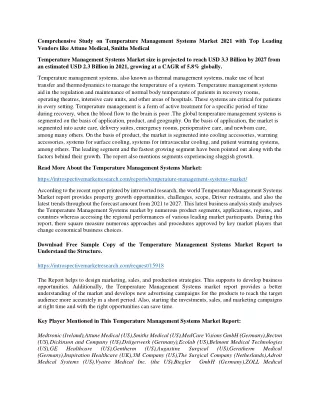 comprehensive study on temperature management